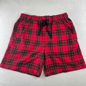 Pendleton Tartan Plaid Lounge Sleep Pajama Shorts Red Black Yellow Cotton Mens M